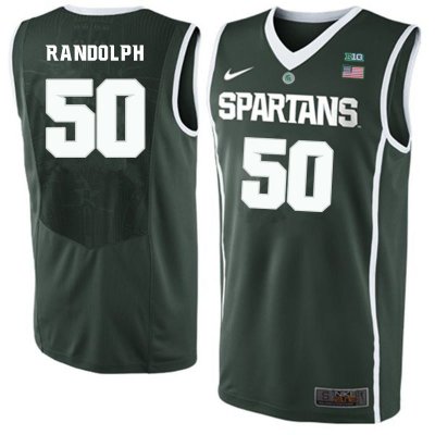 Men Zach Randolph Michigan State Spartans #50 Nike NCAA Green Authentic College Stitched Basketball Jersey SH50D71KL